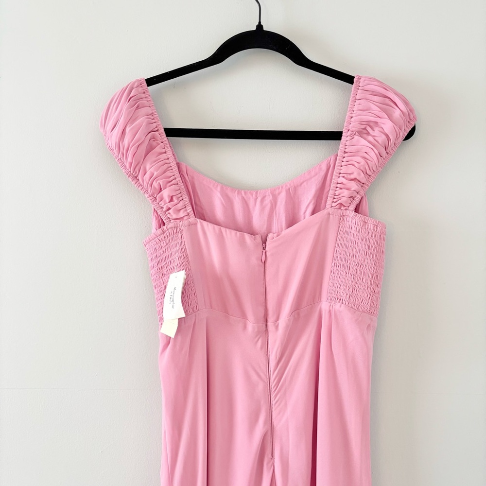 Abercrombie & Fitch NWT Cap Sleeve Midi Dress Lined Sweetheart Neckline Pink - Picture 6 of 7